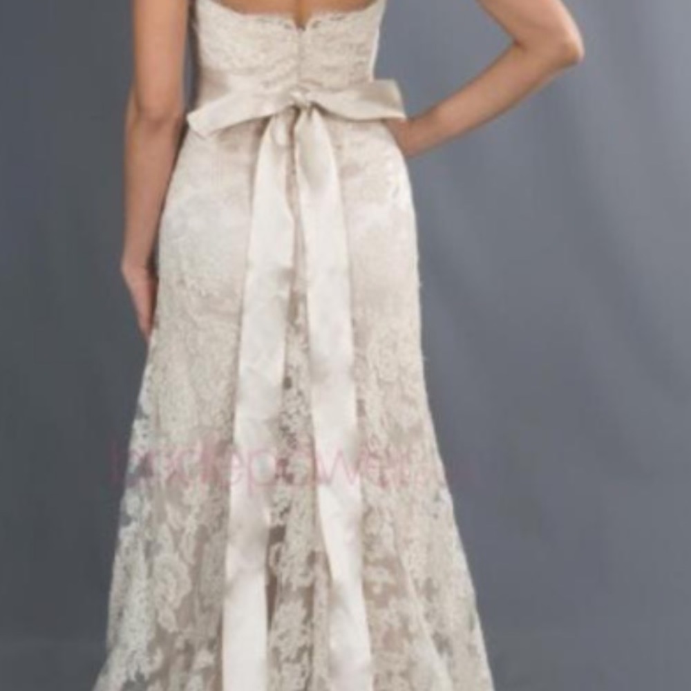 JIM HJELM Lace Wedding Gown Ivory / Champagne - Picture 2 of 5